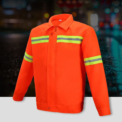 Segurança alta Logo Work Orange Reflective Clothing feito sob encomenda da visibilidade da veste por atacado da segurança do poliéster SJV08